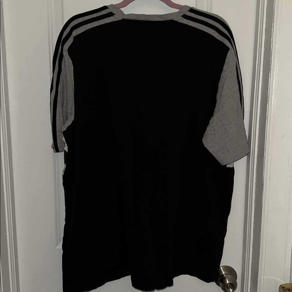 adidas Gray White Black Block Logo Tee - Picture 4 of 5